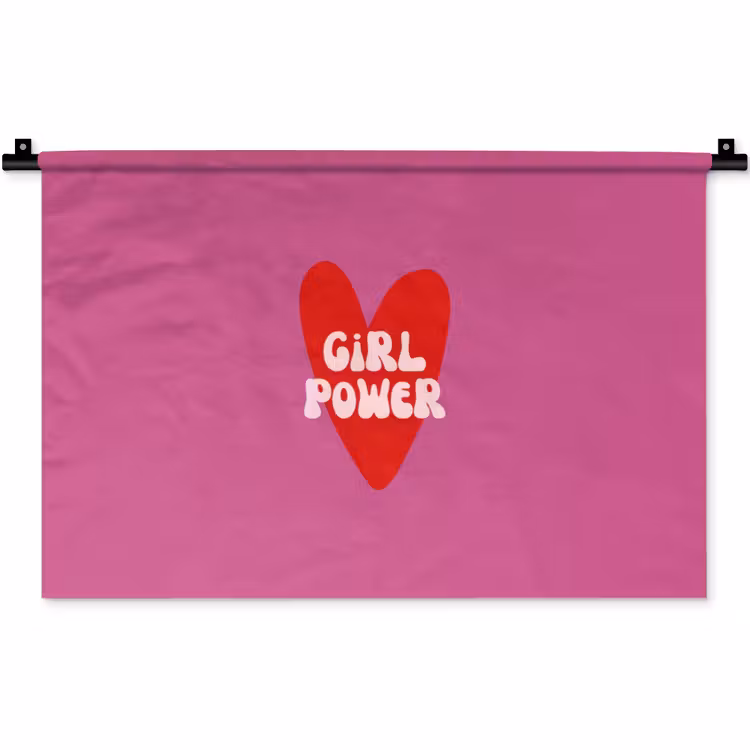 Wandkleed - Girl power - Hart - Roze - Rood — 1