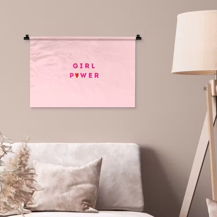 Wandkleed - Girl power - Roze - Hartje — 2