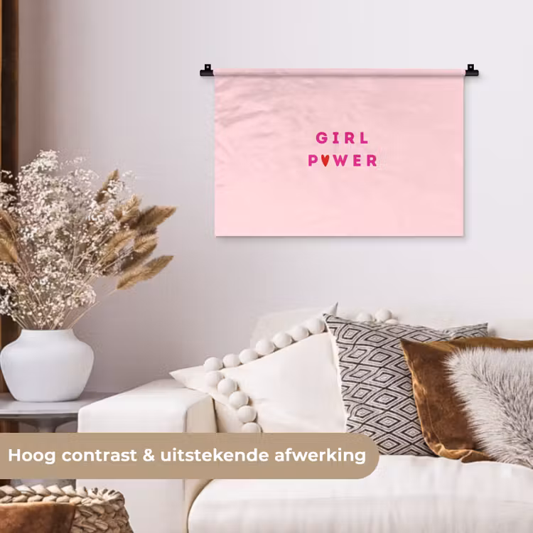 Wandkleed - Girl power - Roze - Hartje — 4