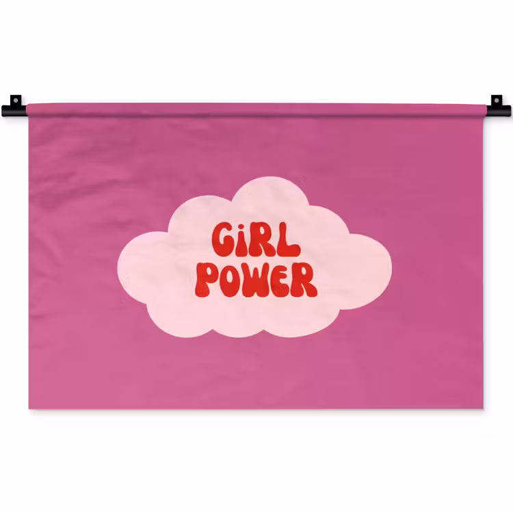 Wandkleed - Girl power - Wolk - Roze — 1