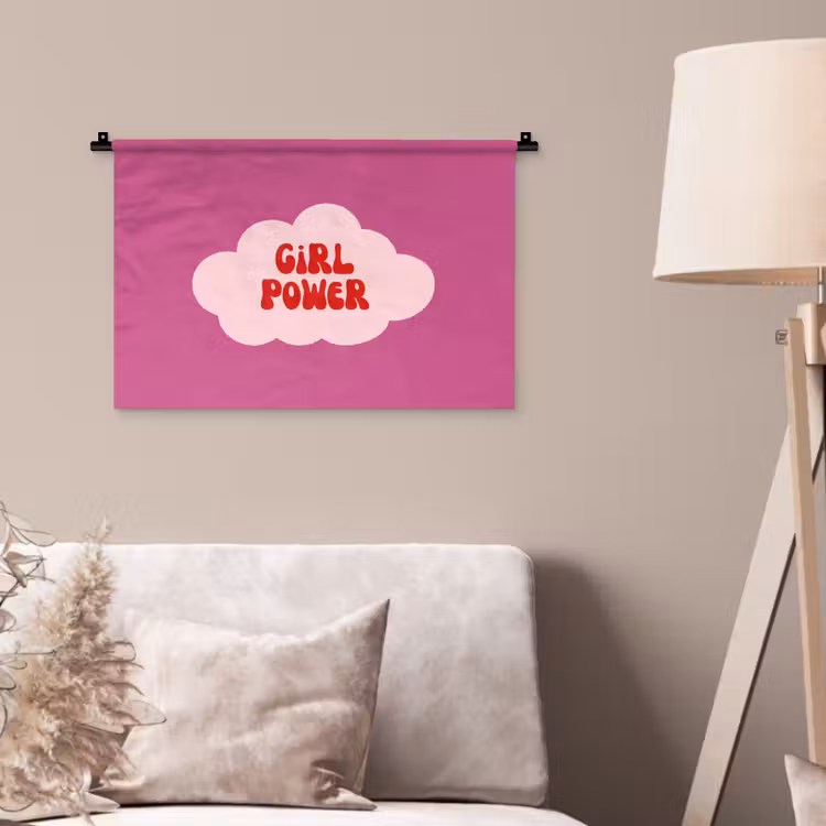 Wandkleed - Girl power - Wolk - Roze — 2