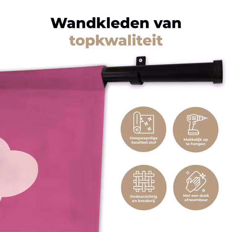 Wandkleed - Girl power - Wolk - Roze — 3