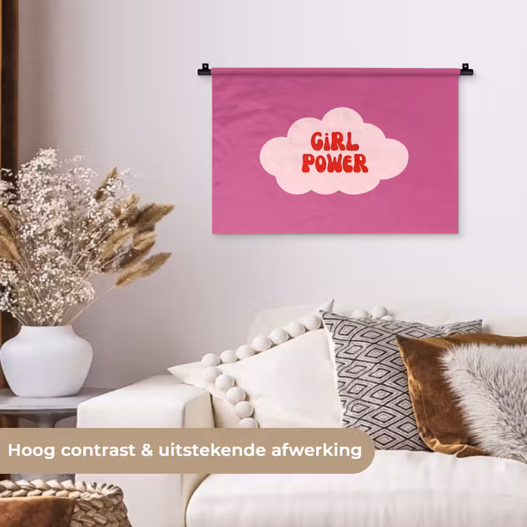 Wandkleed - Girl power - Wolk - Roze — 4