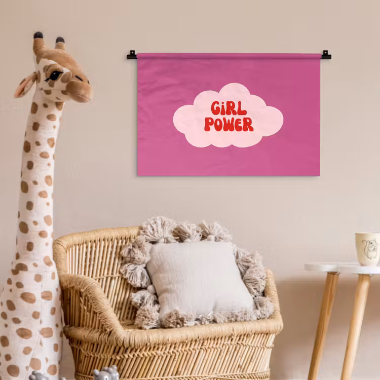 Wandkleed - Girl power - Wolk - Roze — 5