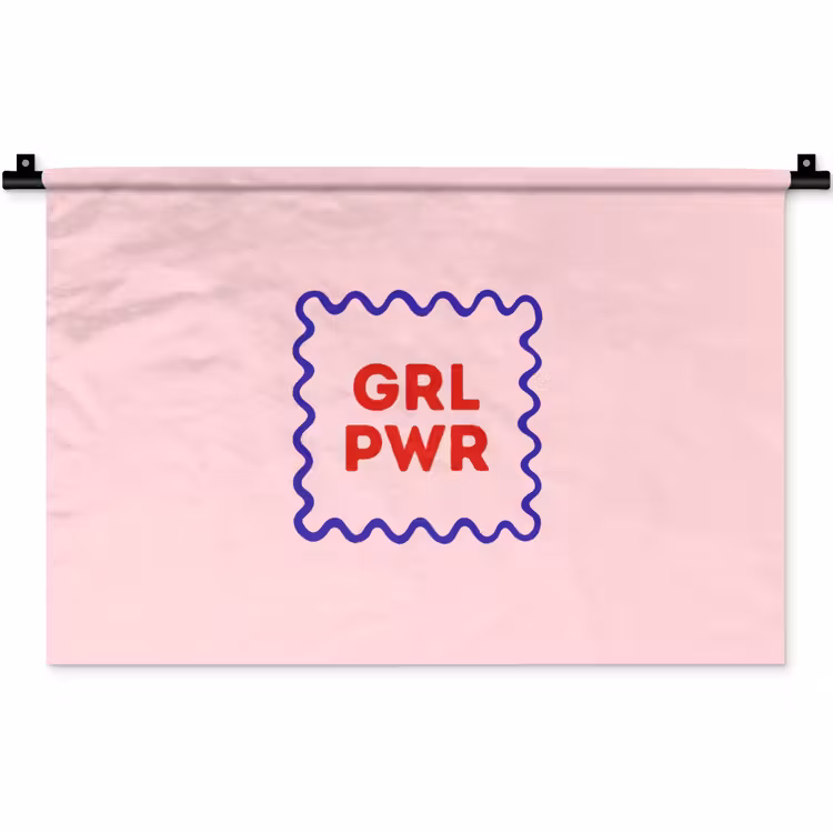 Wandkleed - Grl pwr - Roze - Kader — 1