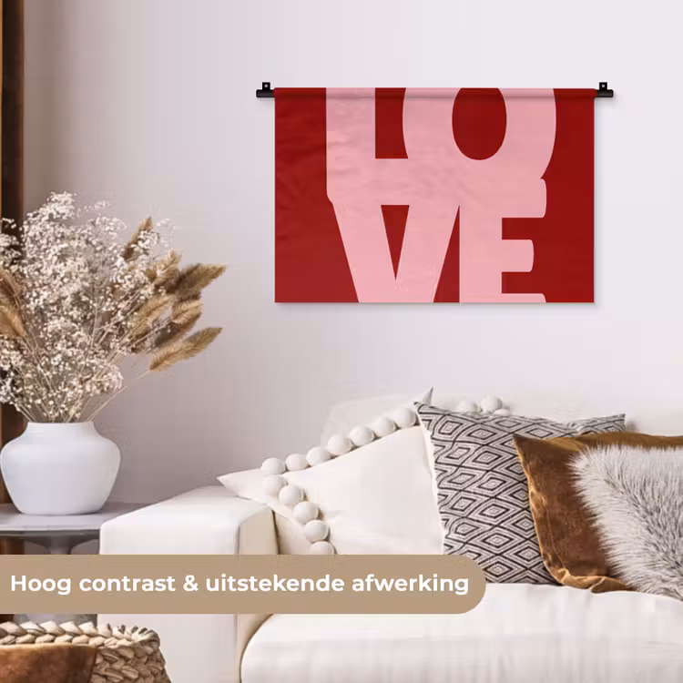 Wandkleed - Love - Rood - Blokletters — 4