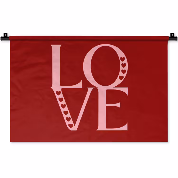 Wandkleed - Love - Rood - Hatjes — 1