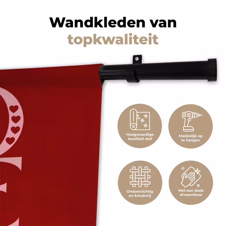 Wandkleed - Love - Rood - Hatjes — 3