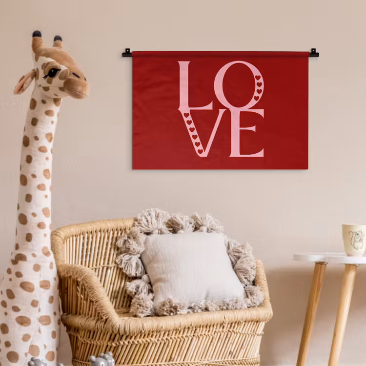 Wandkleed - Love - Rood - Hatjes — 5