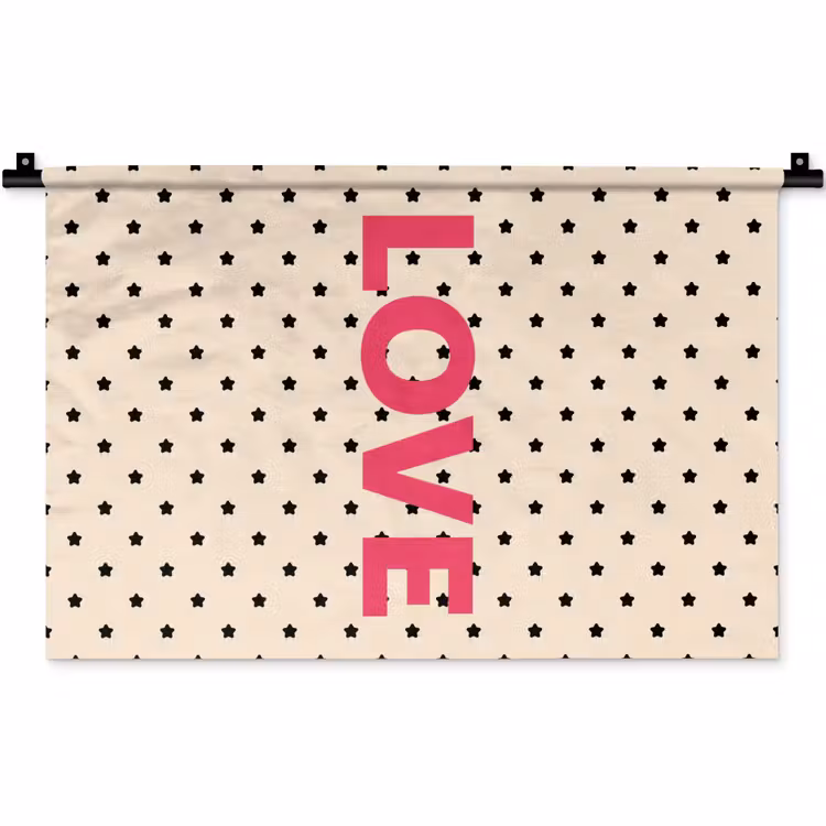 Wandkleed - Love - Stippen - Roze — 1