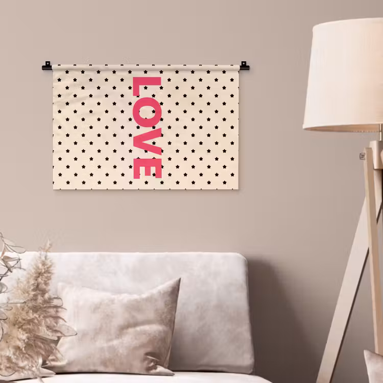 Wandkleed - Love - Stippen - Roze — 2