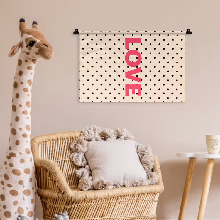 Wandkleed - Love - Stippen - Roze — 5