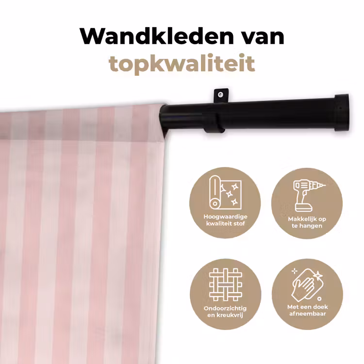 Wandkleed - Nice - Strepen - Roze — 3