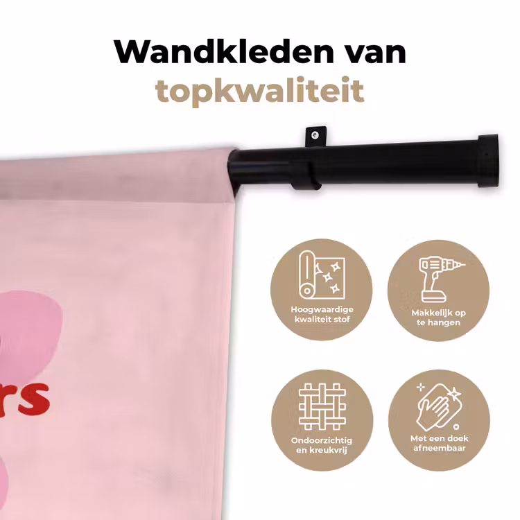 Wandkleed - No rain no flowers - Bloem - Roze — 3