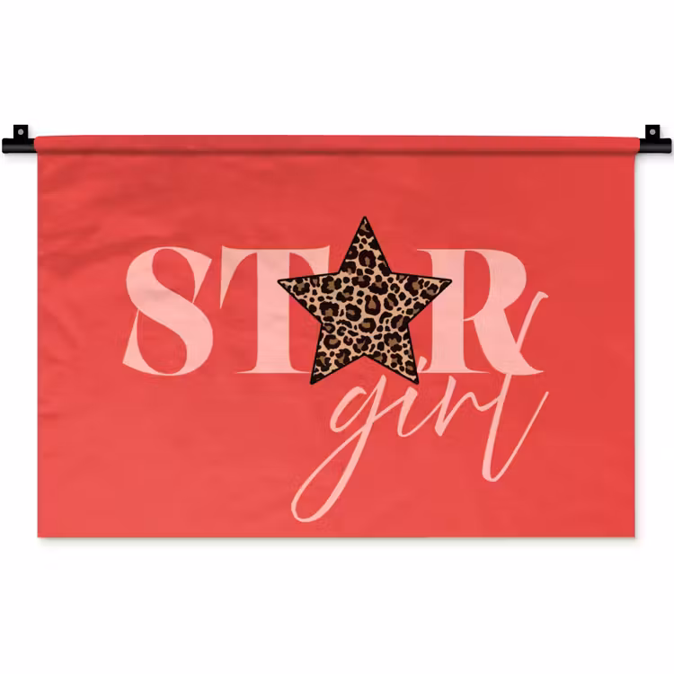 Wandkleed - Star girl - Rood - Panter - Ster — 1