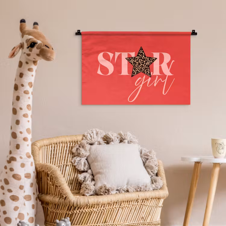 Wandkleed - Star girl - Rood - Panter - Ster — 5
