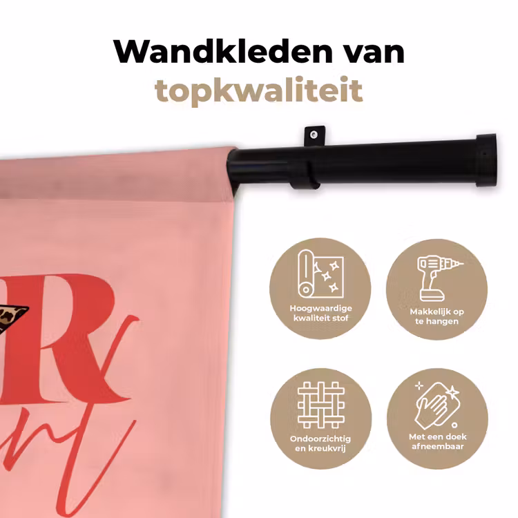 Wandkleed - Star girl - Roze - Panter - Ster — 3