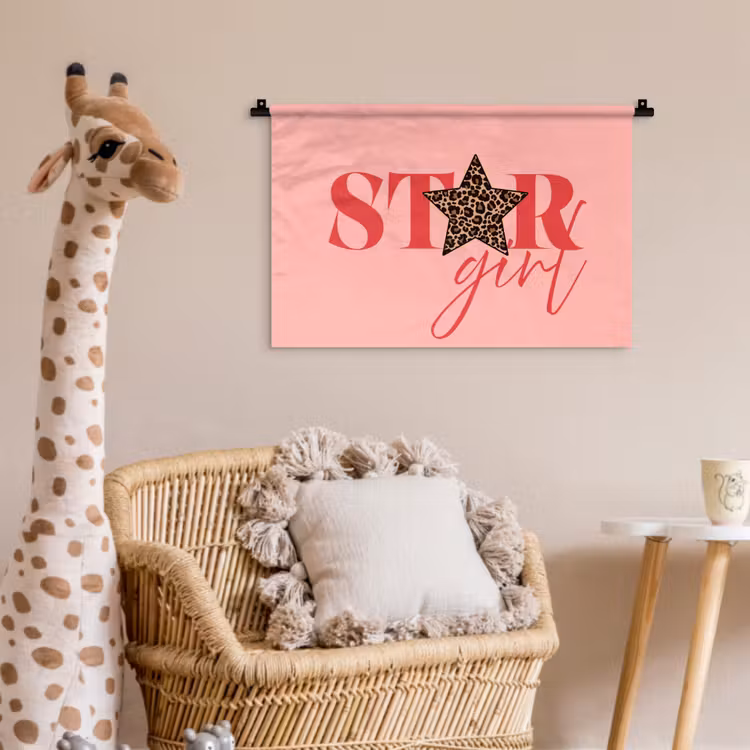 Wandkleed - Star girl - Roze - Panter - Ster — 5