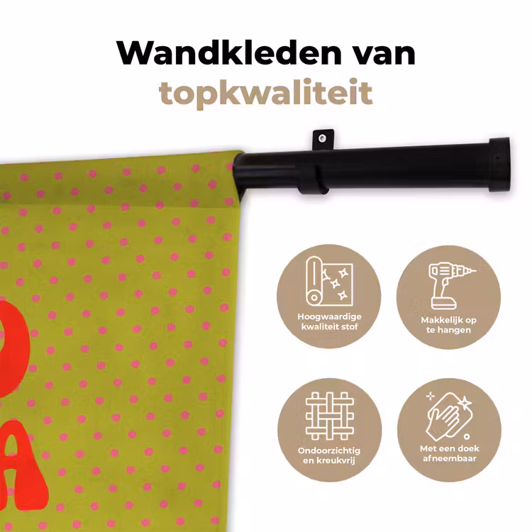 Wandkleed - Ciao bella - Rood - Groen - Stippen — 3