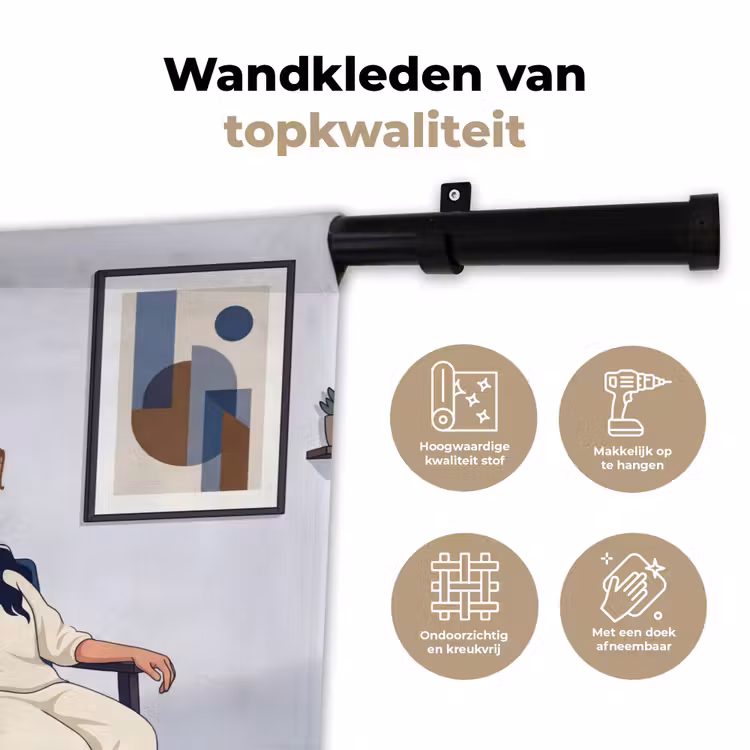 Wandkleed - Half human, Half Coffee - Infuus - Koffie — 3