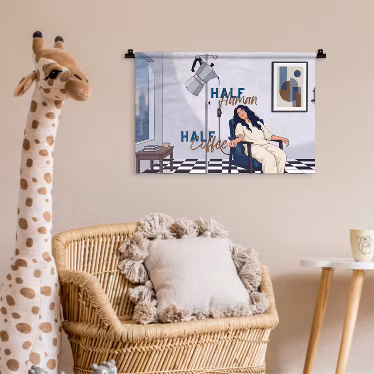 Wandkleed - Half human, Half Coffee - Infuus - Koffie — 5