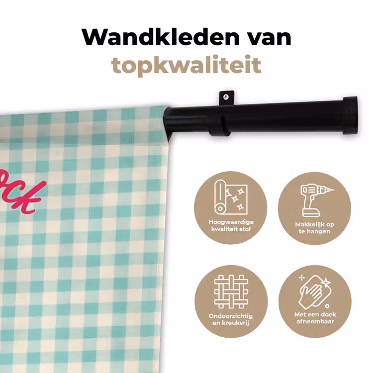 Wandkleed - Koffie - Klok - Groen — 3