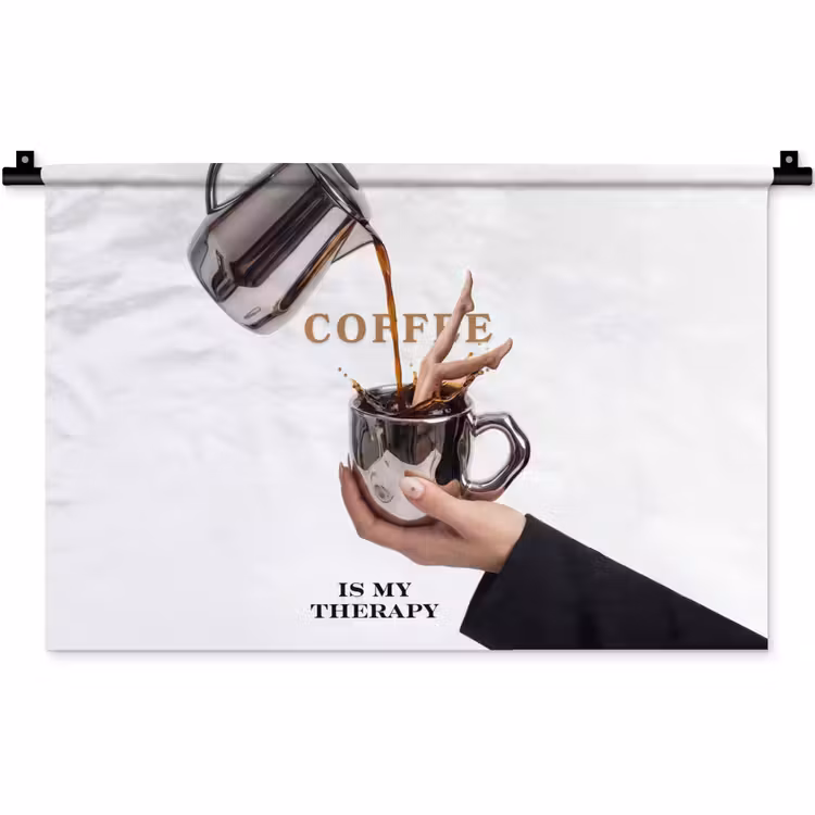 Wandkleed - Koffie - Mok - Kan - Therapie — 1