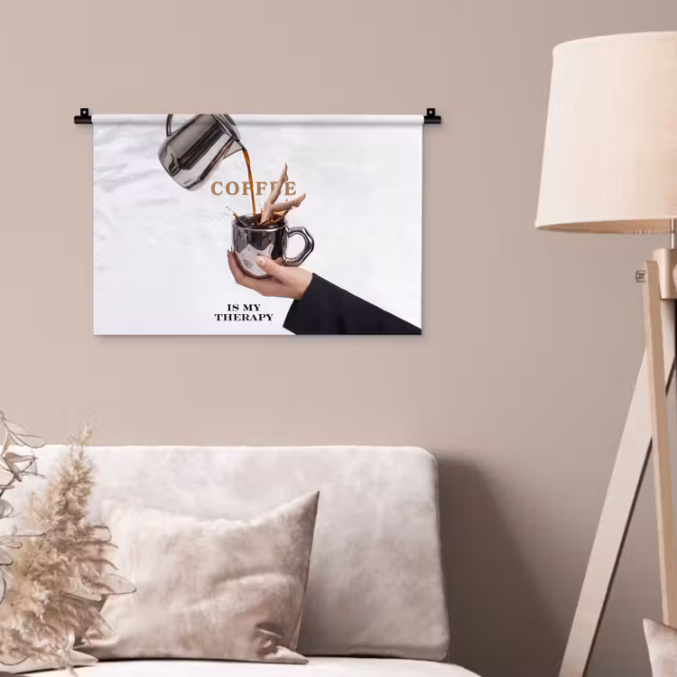 Wandkleed - Koffie - Mok - Kan - Therapie — 2