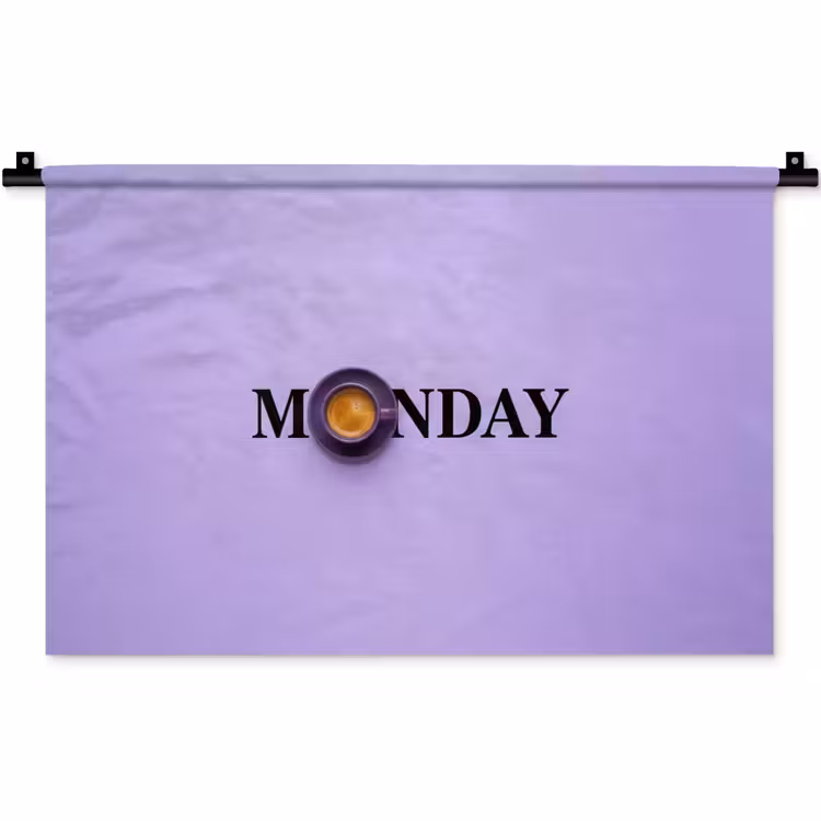 Wandkleed - Maandag - Mok - Koffie - Paars — 1