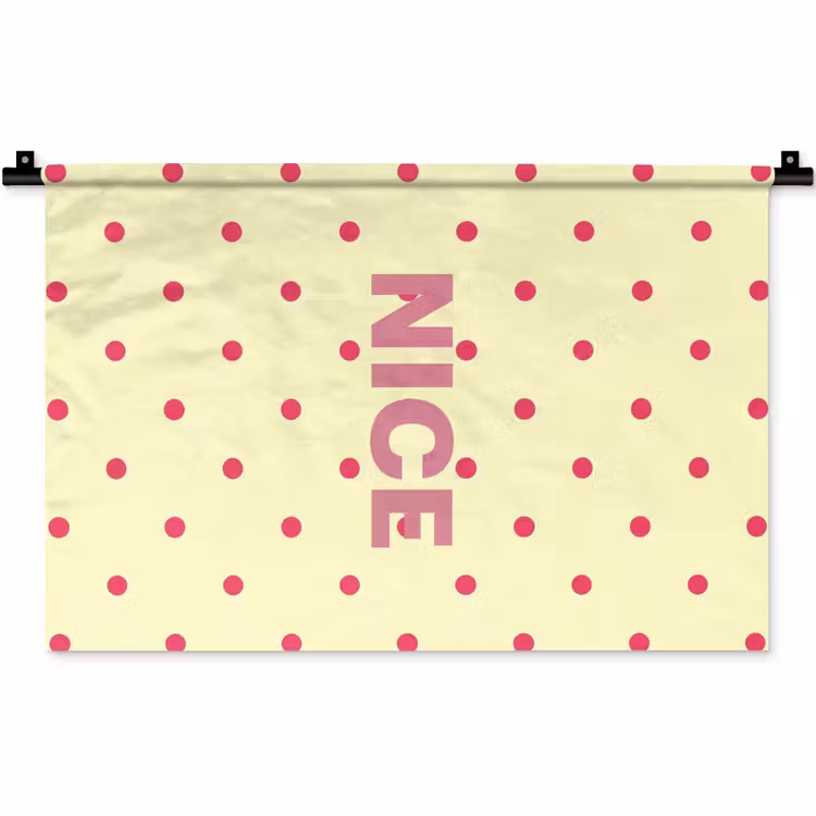 Wandkleed - Nice - Stippen - Roze - Geel — 1