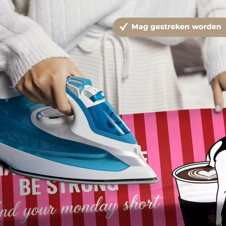 Wandkleed - Roze - Strepen - Koffie - Maandag — 6