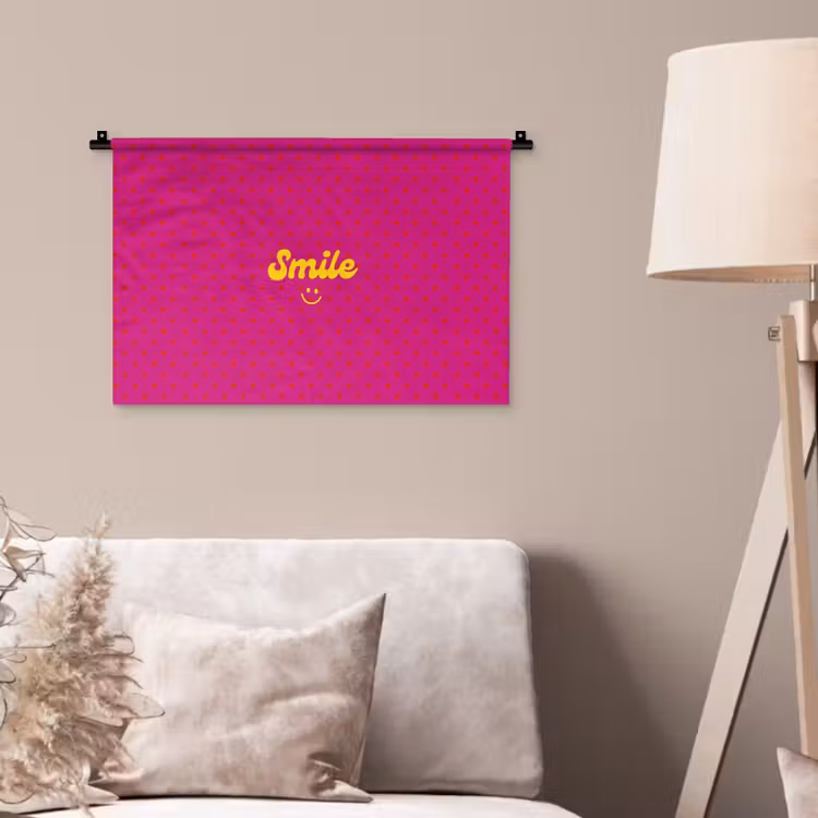 Wandkleed - Smile - Stippen - Roze — 2