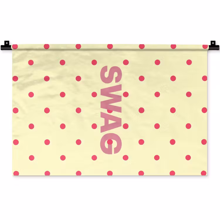 Wandkleed - Swag - Roze - Stippen - Geel — 1