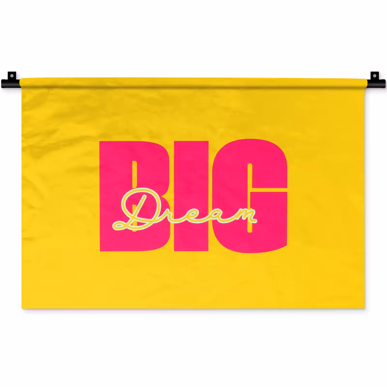 Wandkleed - Dream big - Geel - Roze — 1