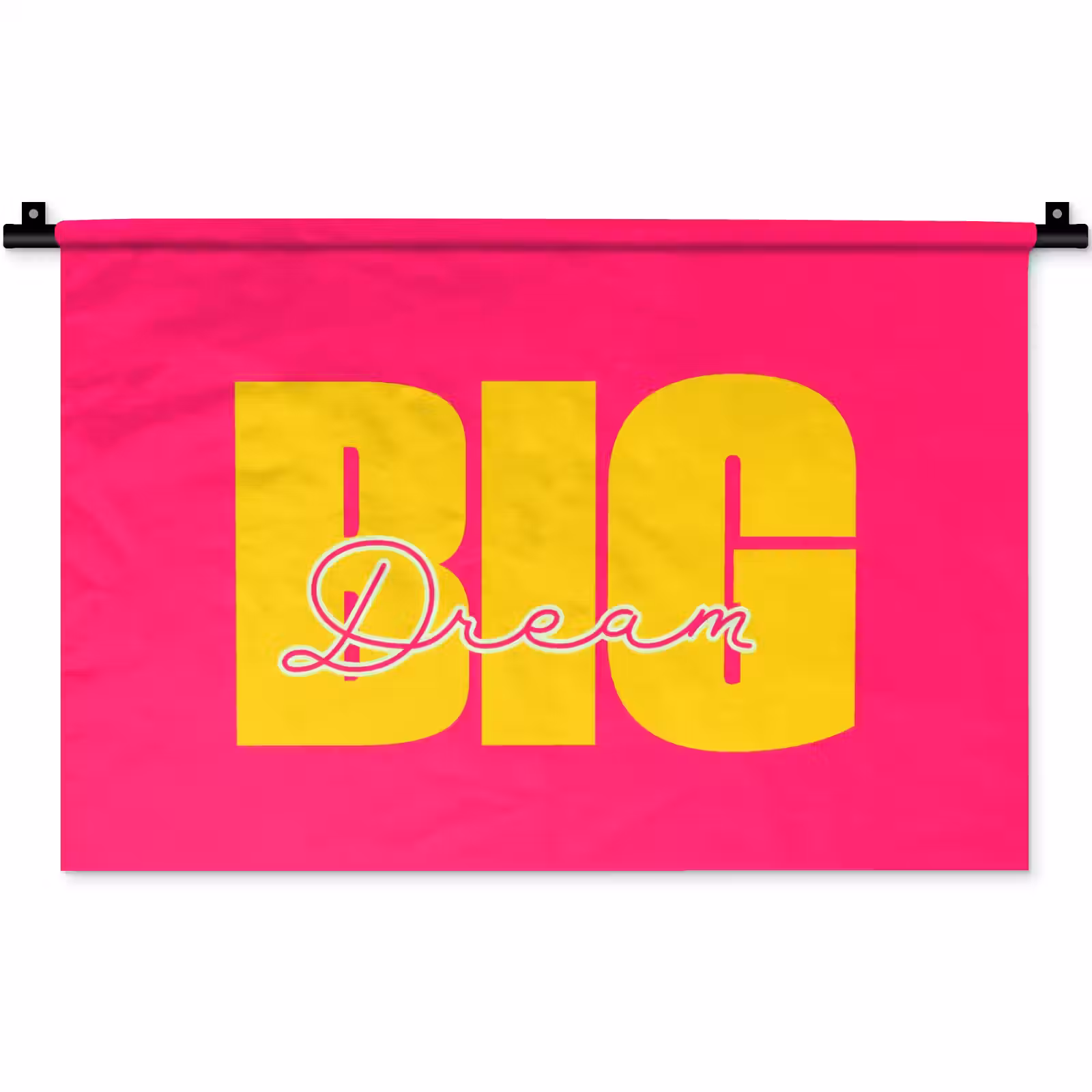 Wandkleed - Dream big - Roze - Geel - Minimalistisch — 1