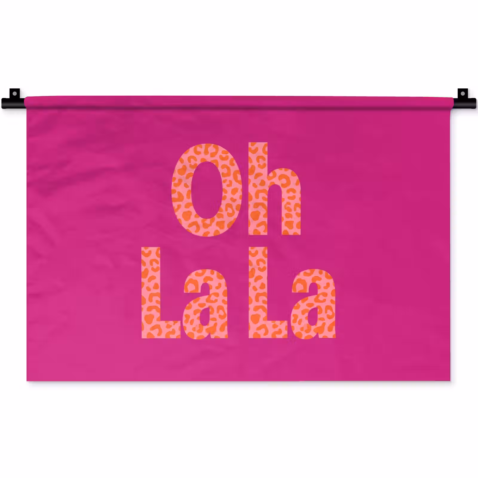 Wandkleed - Oh la la - Luipaardprint - Roze — 1