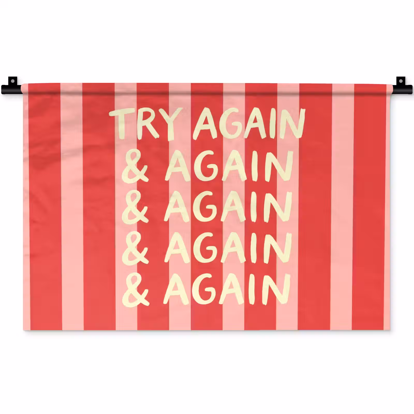 Wandkleed - Strepen - Rood - Try again — 1