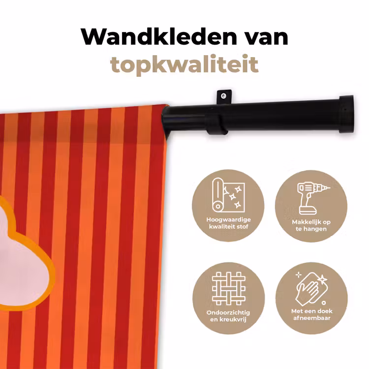Wandkleed - Ciao bella - Tekstwolk - Strepen - Oranje — 3