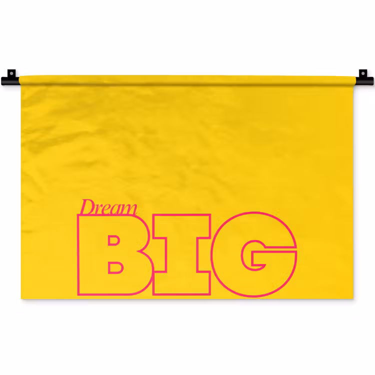 Wandkleed - Dream big - Geel - Grafisch — 1