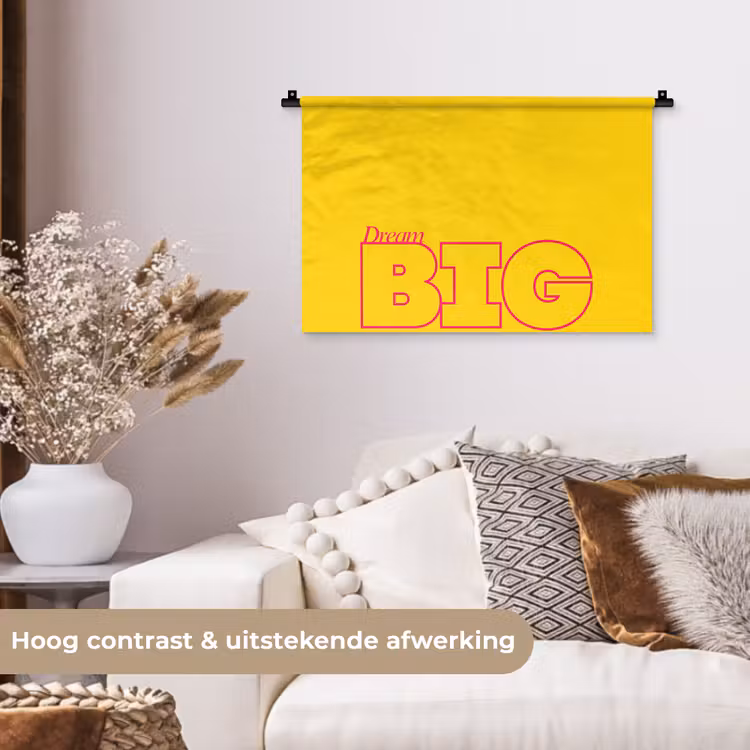 Wandkleed - Dream big - Geel - Grafisch — 4