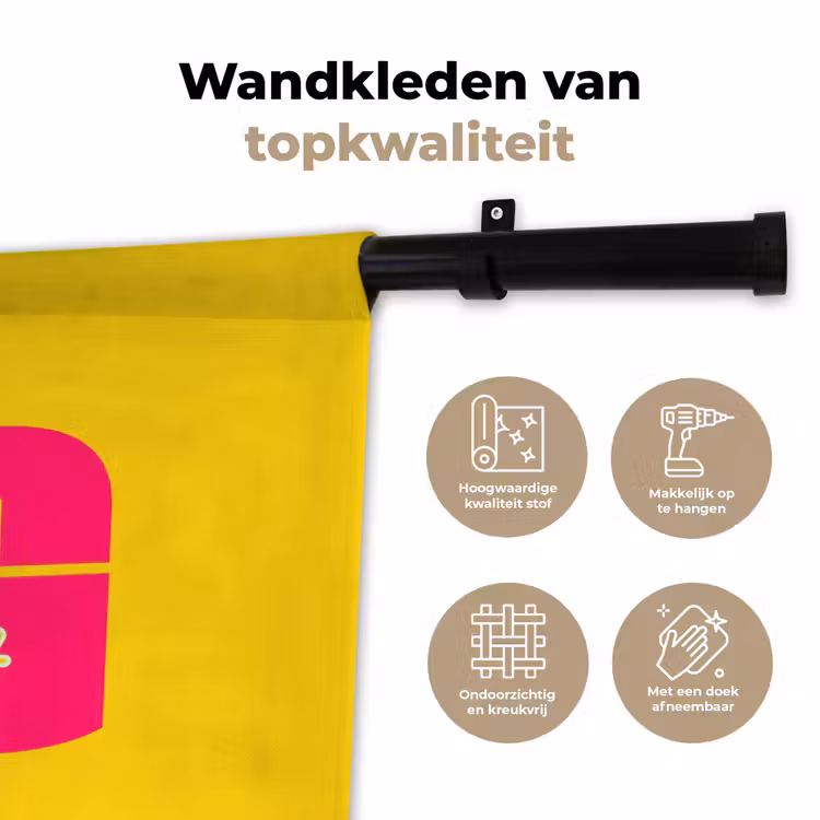 Wandkleed - Dream big - Geel - Roze — 3