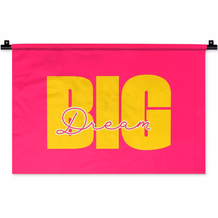 Wandkleed - Dream big - Roze - Geel - Minimalistisch — 1