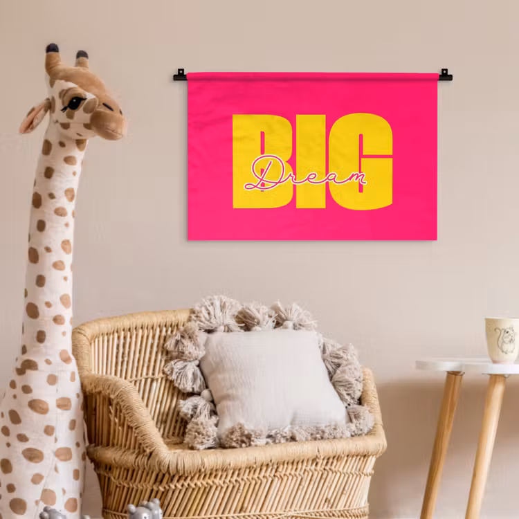 Wandkleed - Dream big - Roze - Geel - Minimalistisch — 5