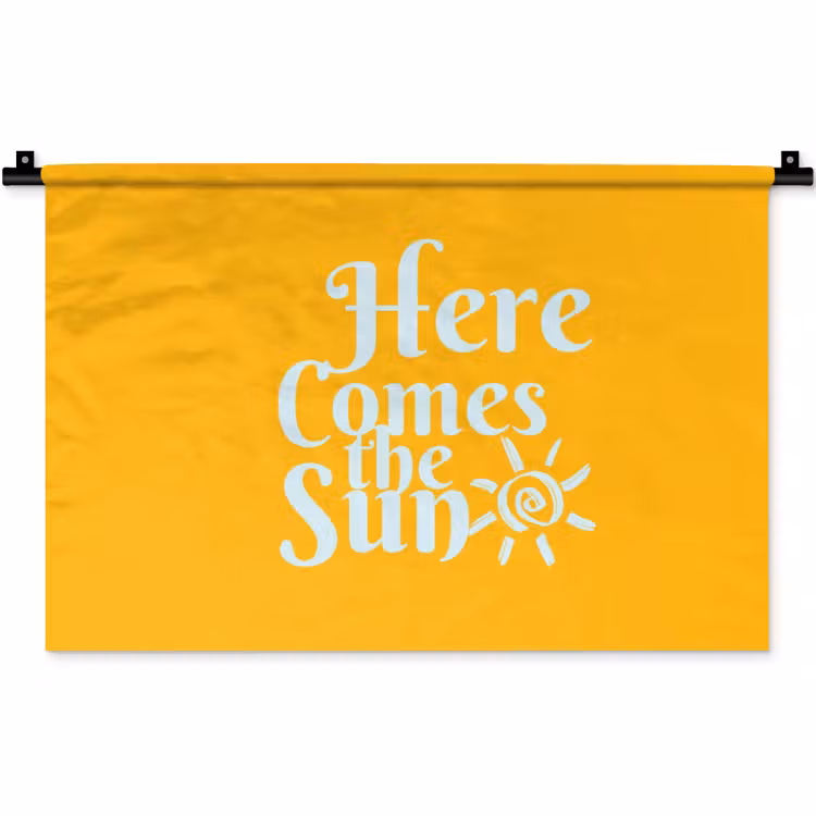 Wandkleed - Geel - Blauw - Here comes the sun — 1