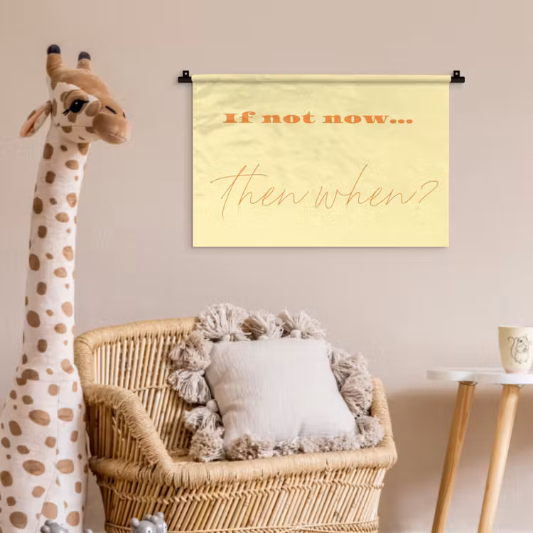 Wandkleed - Geel - Oranje - if not now then when — 5