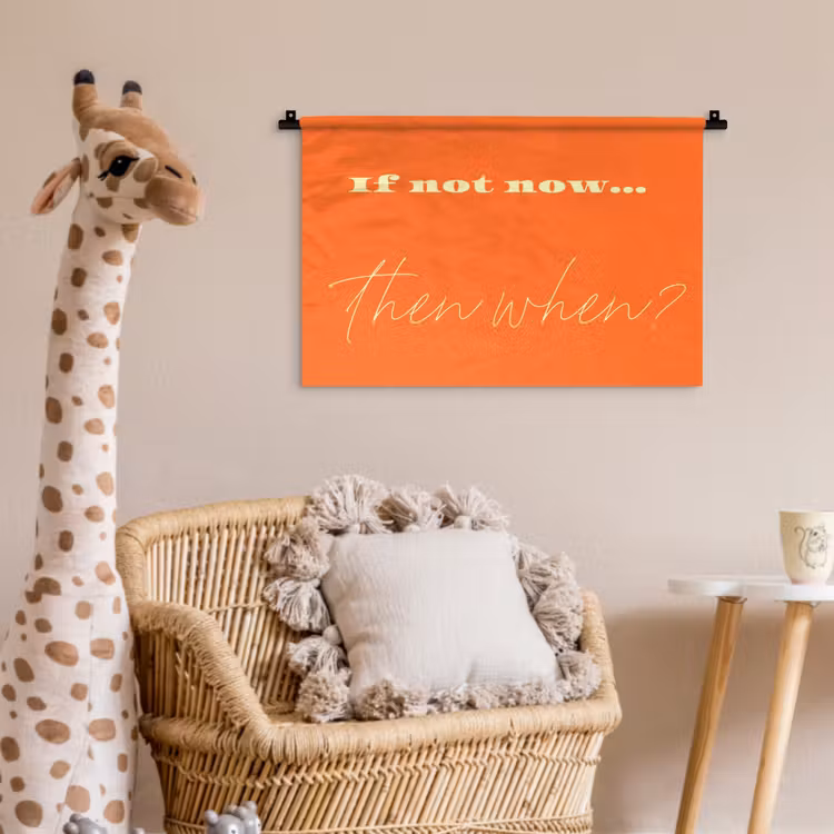 Wandkleed - If not now then when - Oranje - Geel - Levendig — 5