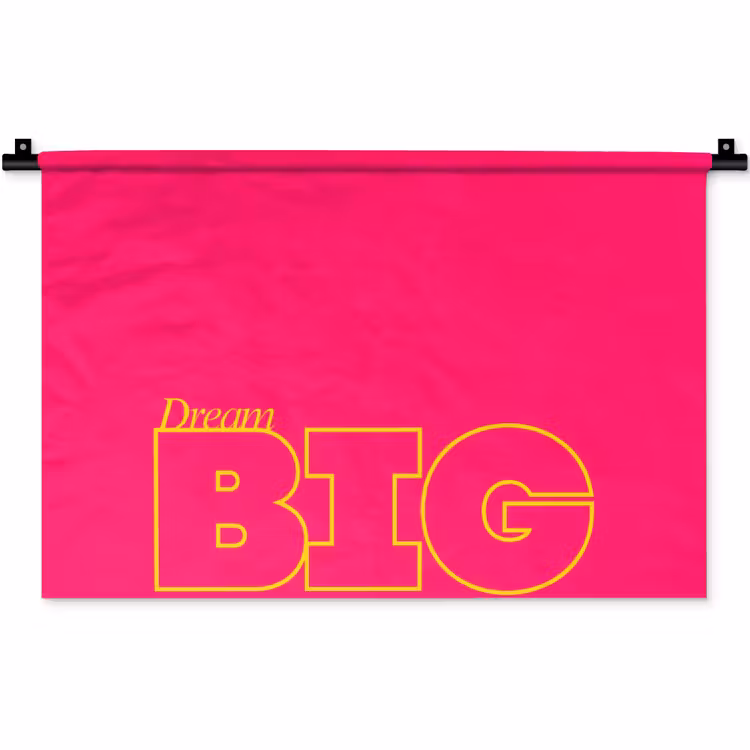 Wandkleed - Minimalistisch - Roze - Dream big - Grafisch — 1