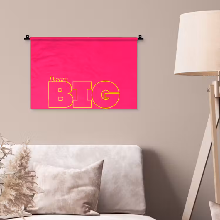 Wandkleed - Minimalistisch - Roze - Dream big - Grafisch — 2