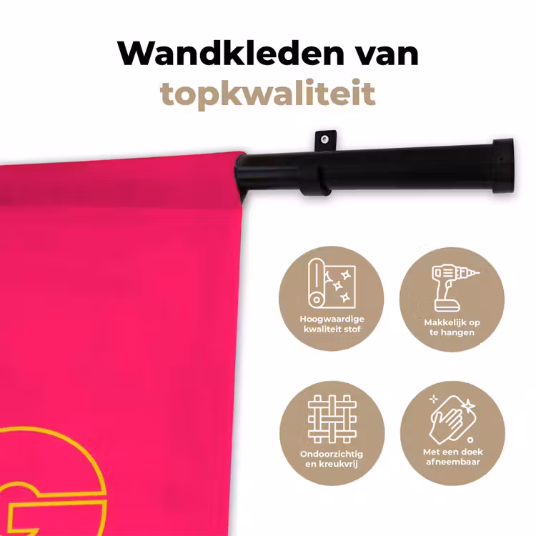 Wandkleed - Minimalistisch - Roze - Dream big - Grafisch — 3