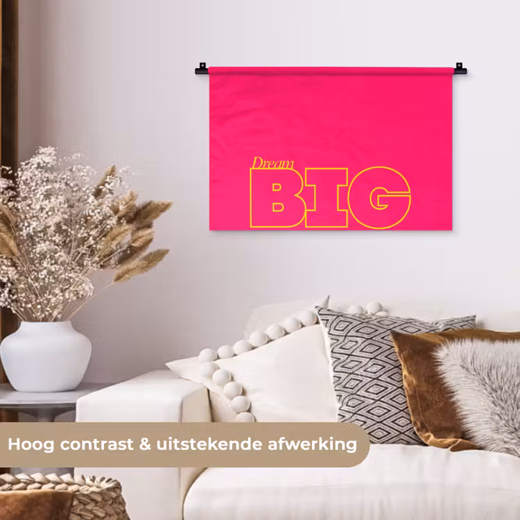Wandkleed - Minimalistisch - Roze - Dream big - Grafisch — 4